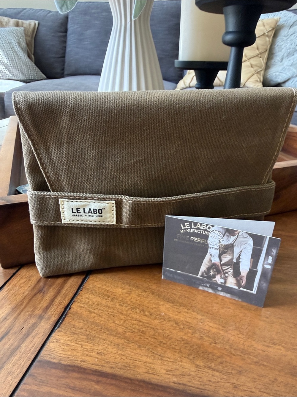 Le Labo Canvas Foldover Pouch in Khaki